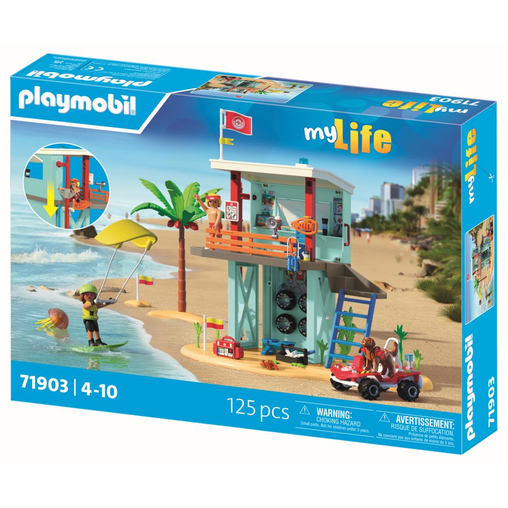 JUCARIE DE ROL TURNUL SALVAMARULUI SI VEHICUL DE PLAJA - PLAYMOBIL MY LIFE (PM71903)