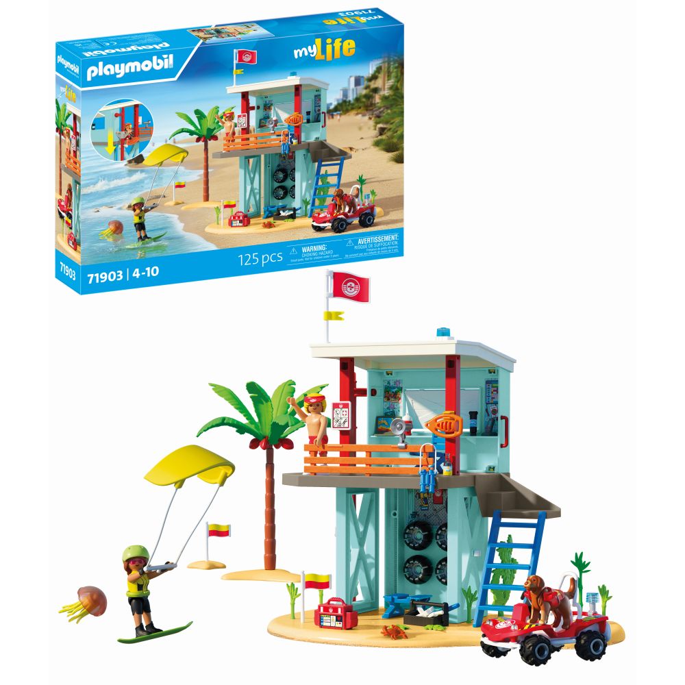 JUCARIE DE ROL TURNUL SALVAMARULUI SI VEHICUL DE PLAJA - PLAYMOBIL MY LIFE (PM71903)
