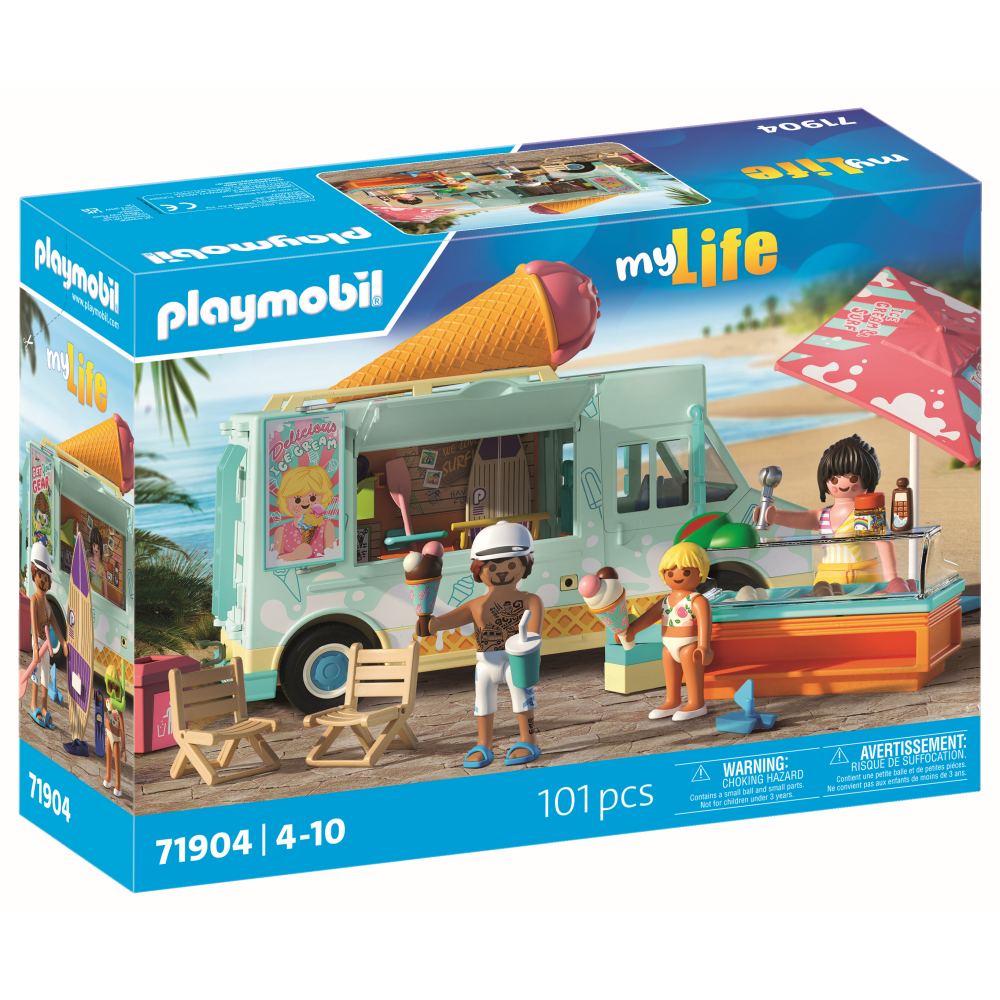 JUCARIE DE ROL STAND DE INGHETATA SI MAGAZIN CU ARTICOLE DE SURF - PLAYMOBIL MY LIFE (PM71904)