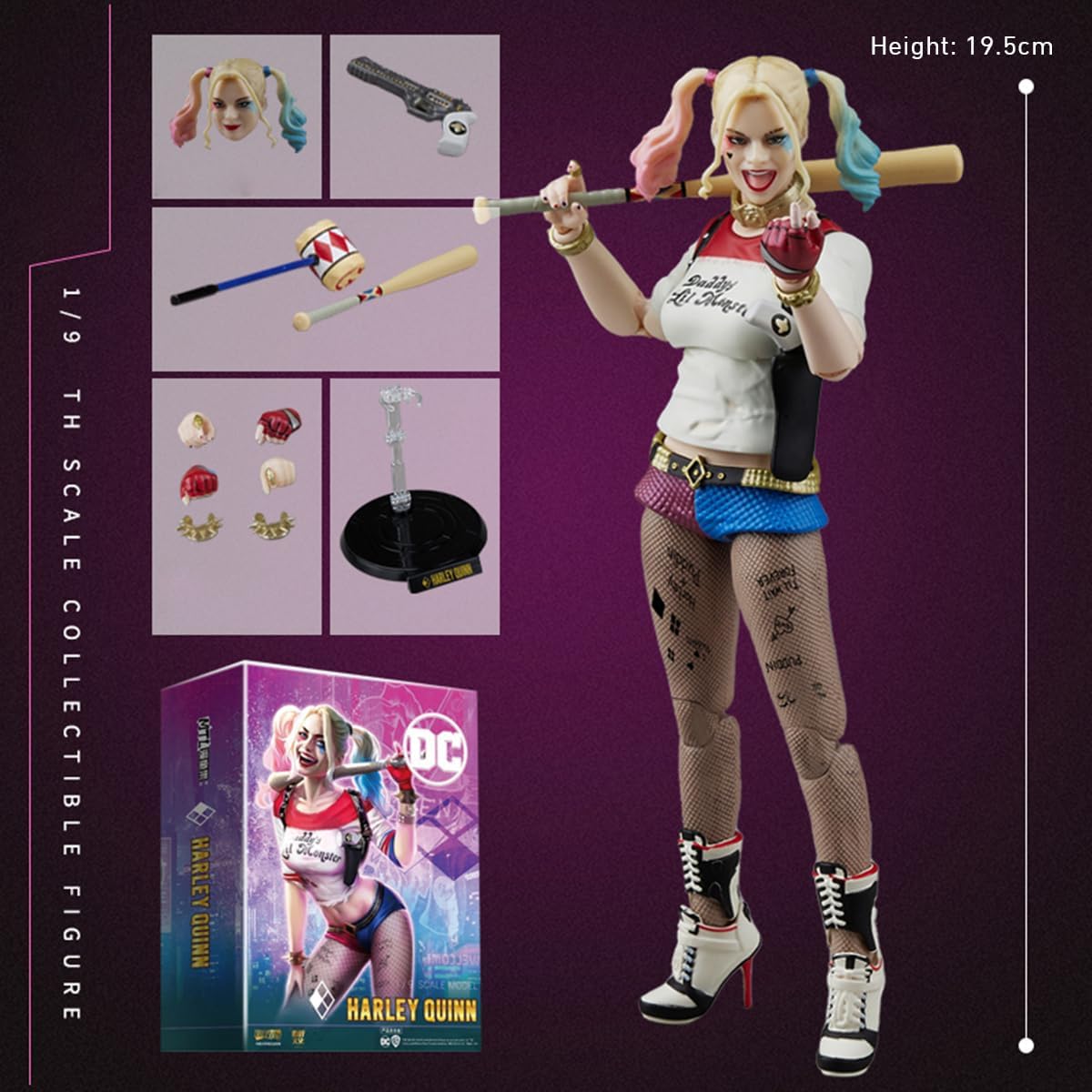 HARLEY QUINN - FONDJOY JUSTICE LEAGUE FIGURINE COLECTIBILE