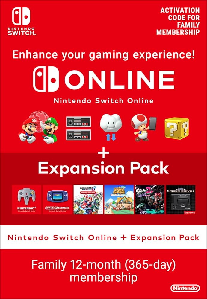NINTENDO SWITCH 365 DAYS FAMILY ONLINE MEMBERSHIP + EXPANSION PACK - SWITCH - MULTILANGUAGE - EU - Libelula Vesela - Jocuri video