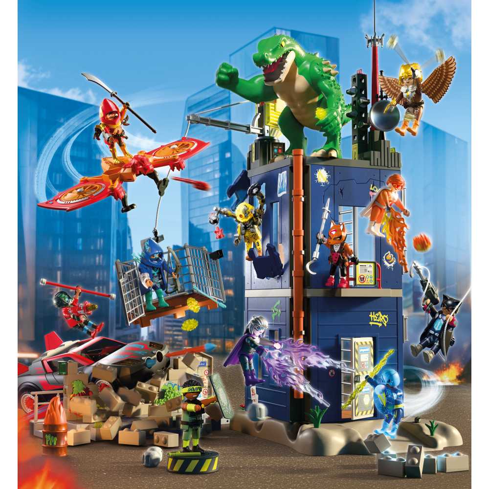 JUCARIE DE ROL ATAC ASUPRA TURNUL EROILOR - PLAYMOBIL ACTION HEROES - PM HEROES (PM72022)