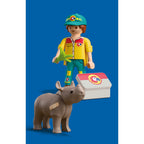 SET 2 FIGURINE INGRIJITOR CU RINOCER - PLAYMOBIL (PM72025)
