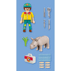 SET 2 FIGURINE INGRIJITOR CU RINOCER - PLAYMOBIL (PM72025)