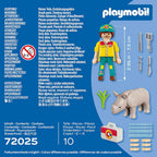 SET 2 FIGURINE INGRIJITOR CU RINOCER - PLAYMOBIL (PM72025)