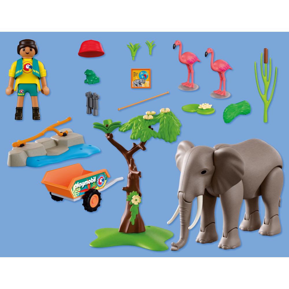 PROMO PACK INGRIJITOR ZOO CU ELEFANT - PLAYMOBIL (PM72068)