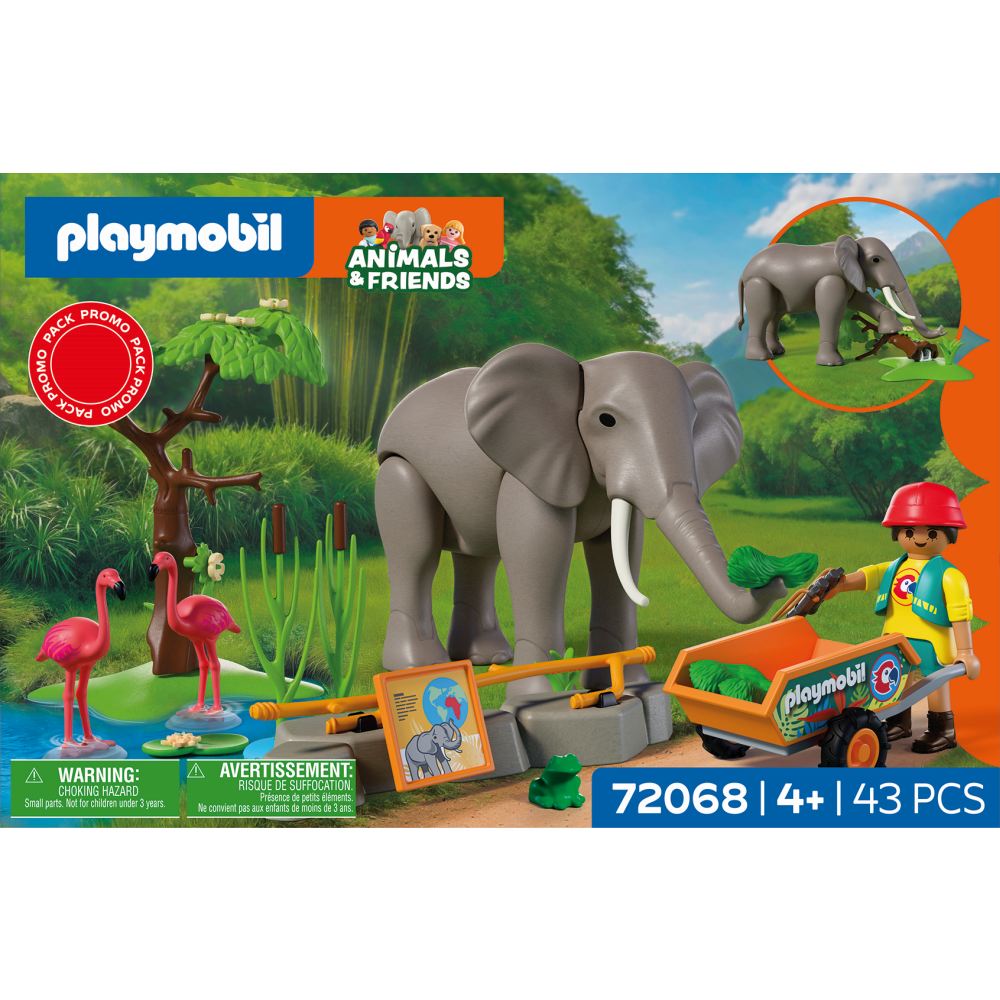 PROMO PACK INGRIJITOR ZOO CU ELEFANT - PLAYMOBIL (PM72068)