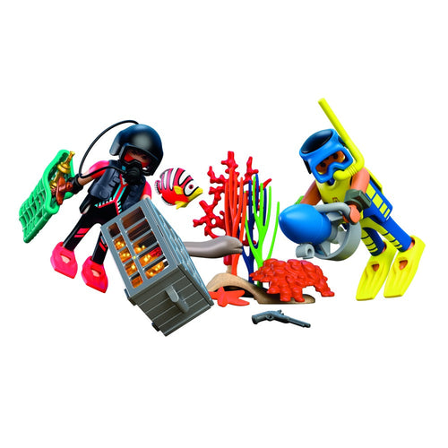 JUCARIE DE ROL SCAFANDRI POLITIST SI HOT CU COMOARA - PLAYMOBIL (PM72078)