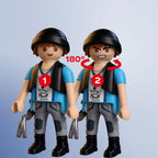 JUCARIE DE ROL POLITIST CU MOTOCICLETA IN URMARIREA HOTULUI - PLAYMOBIL (PM72079)