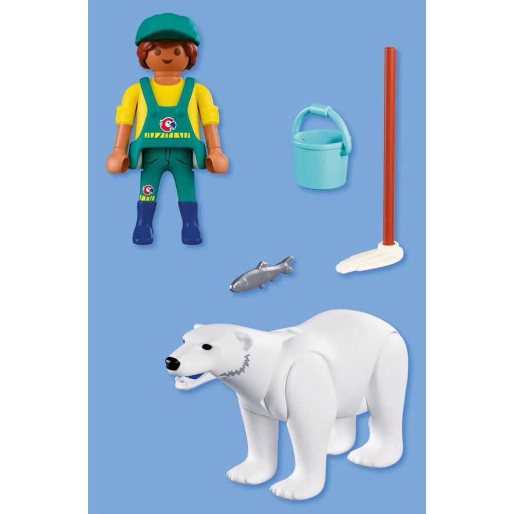 JUCARIE DE ROL INGRIJITOR ZOO SI URS POLAR - PLAYMOBIL MY LIFE - ANIMALS & FRIENDS (PM72090)