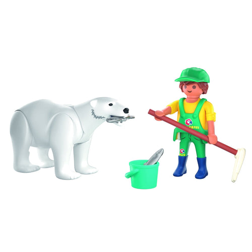 JUCARIE DE ROL INGRIJITOR ZOO SI URS POLAR - PLAYMOBIL MY LIFE - ANIMALS & FRIENDS (PM72090)