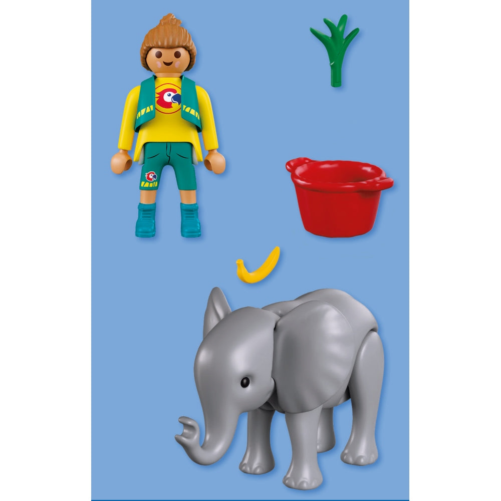 JUCARIE DE ROL INGRIJITOR ZOO SI PUI DE ELEFANT - PLAYMOBIL MY LIFE - ANIMALS & FRIENDS (PM72092)