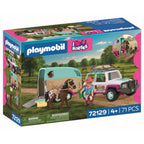 JUCARIE DE ROL MASINA CU REMORCA PENTRU TRANSPORTAT CAI - PLAYMOBIL COUNTRY (PM72129)