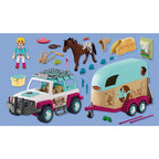 JUCARIE DE ROL MASINA CU REMORCA PENTRU TRANSPORTAT CAI - PLAYMOBIL COUNTRY (PM72129)