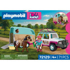 JUCARIE DE ROL MASINA CU REMORCA PENTRU TRANSPORTAT CAI - PLAYMOBIL COUNTRY (PM72129)