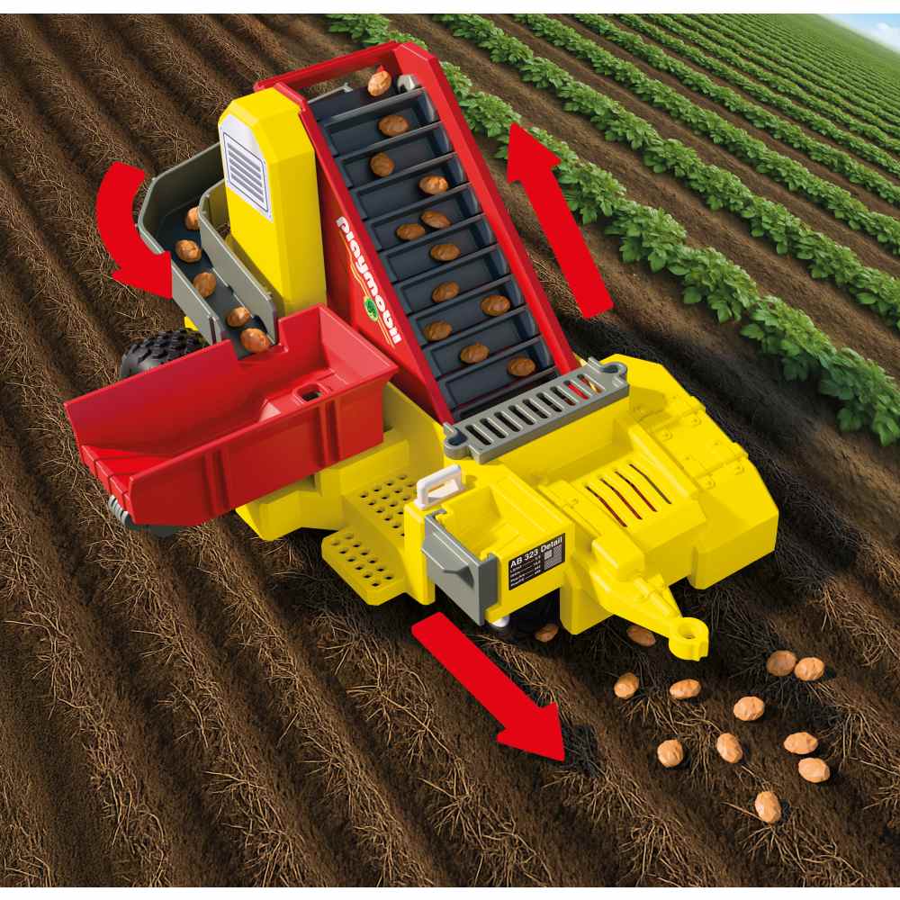 JUCARIE DE ROL TRACTOR CU MASINA DE RECOLTAT CARTOFI - PLAYMOBIL COUNTRY (PM72161)