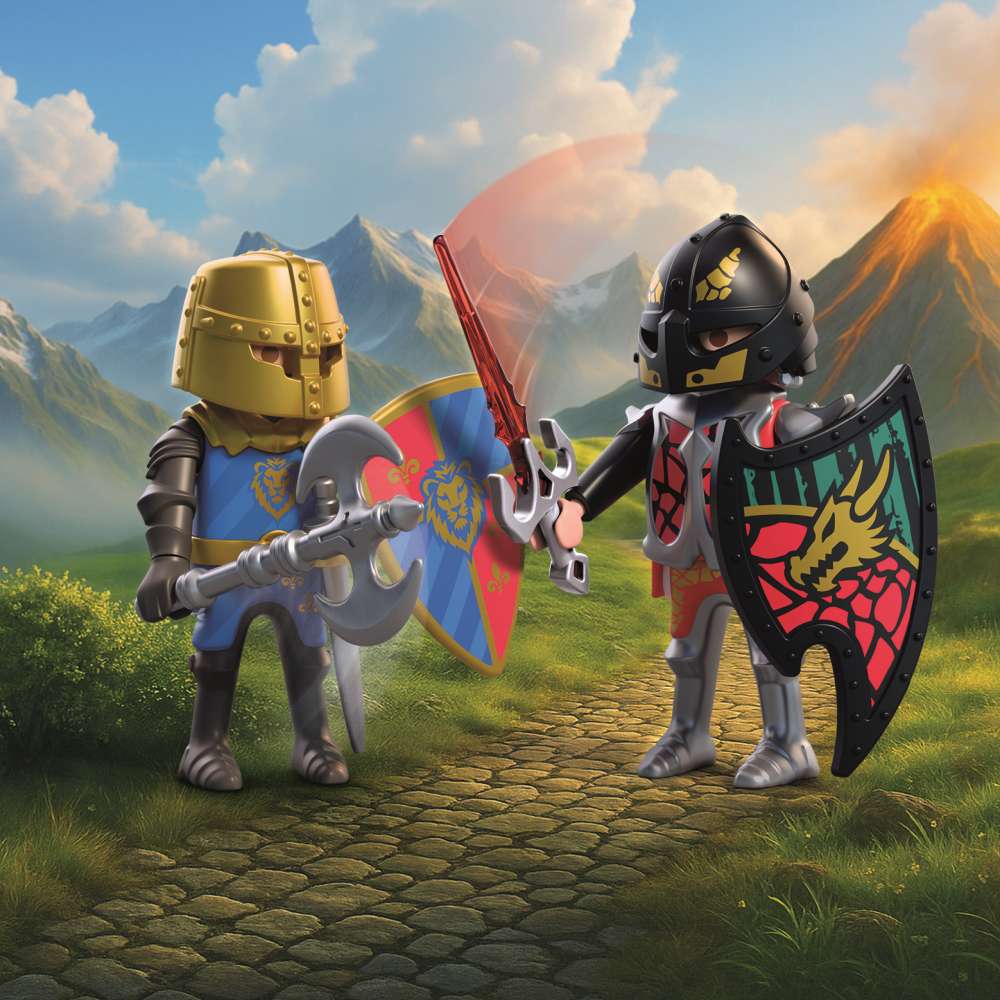 SET 2 FIGURINE CAVALERI RIVALI - PLAYMOBIL KNIGHTS (PM72175)