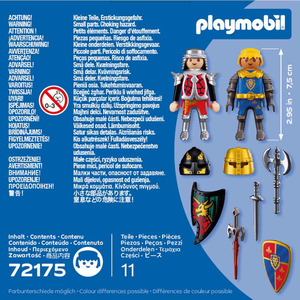 SET 2 FIGURINE CAVALERI RIVALI - PLAYMOBIL KNIGHTS (PM72175)