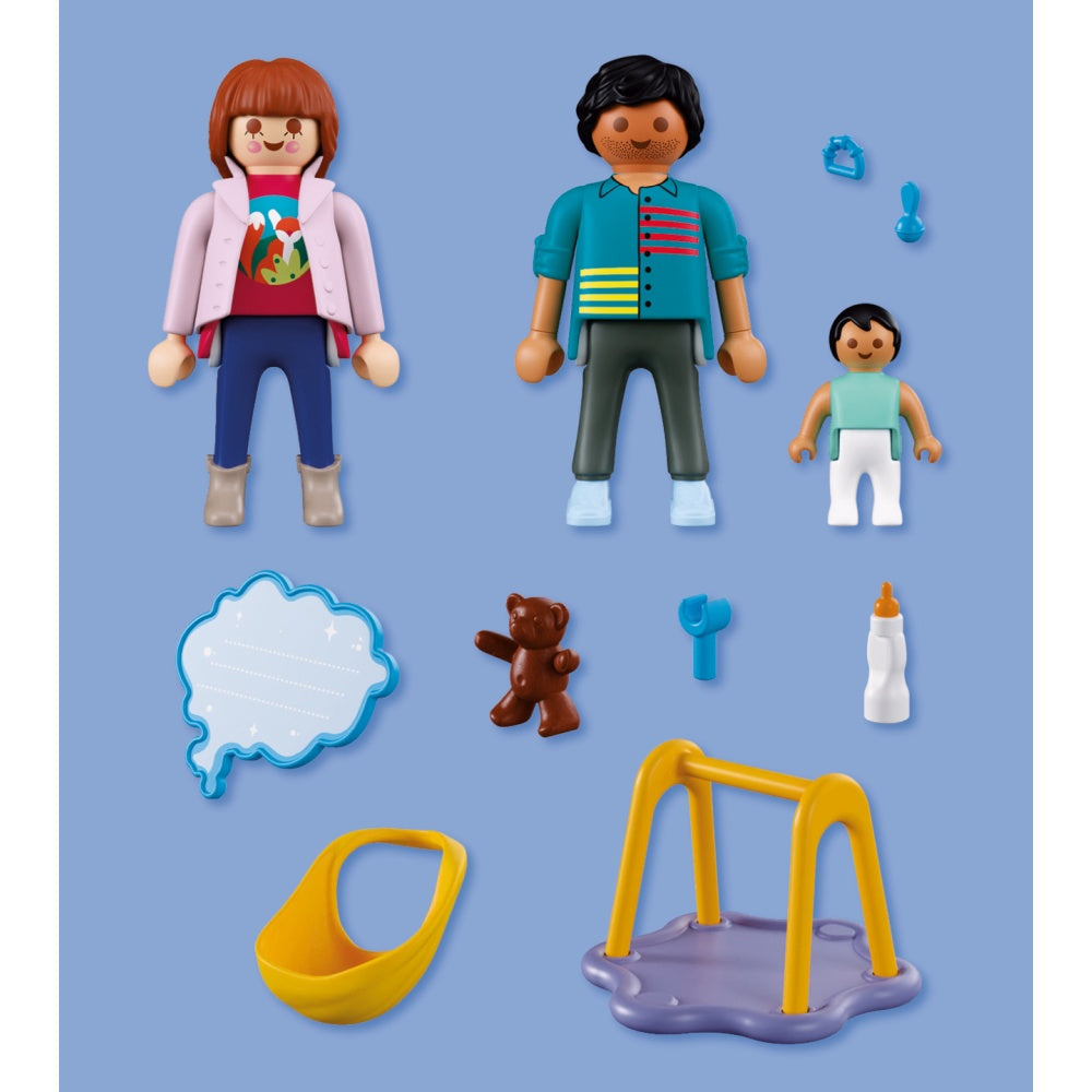 SET CADOU PENTRU NASTERE FAMILIE CU BEBELUS - PLAYMOBIL MY LIFE (PM72186)