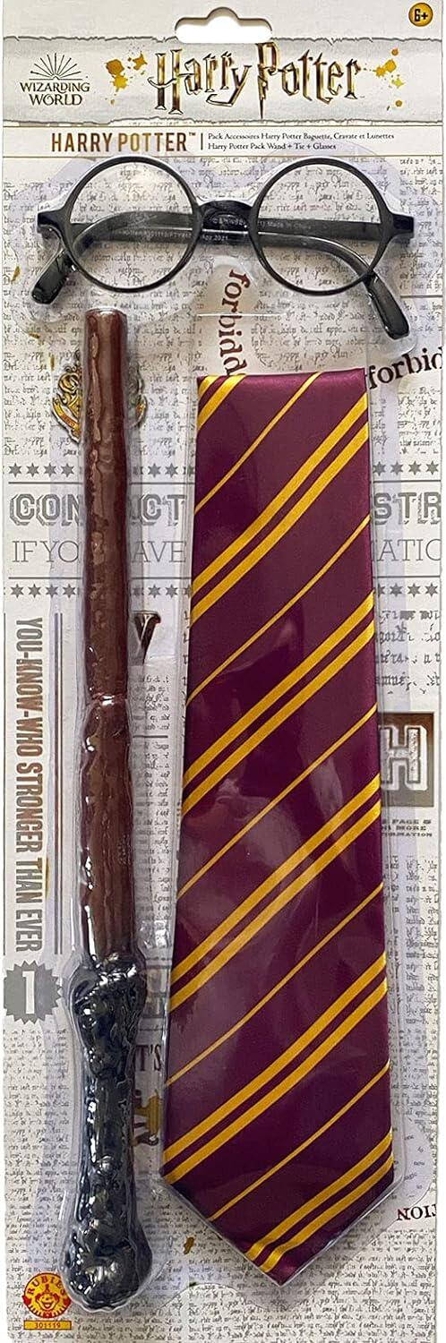 HARRY POTTER ACCESSORIES - WAND, TIE &amp; GLASSES - RUBIE'S (301119)