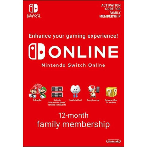 SWITCH ONLINE - 12 MONTHS (365 DAYS) INDIVIDUAL MEMBERSHIP - NINTENDO SWITCH - MULTILANGUAGE - WORLDWIDE