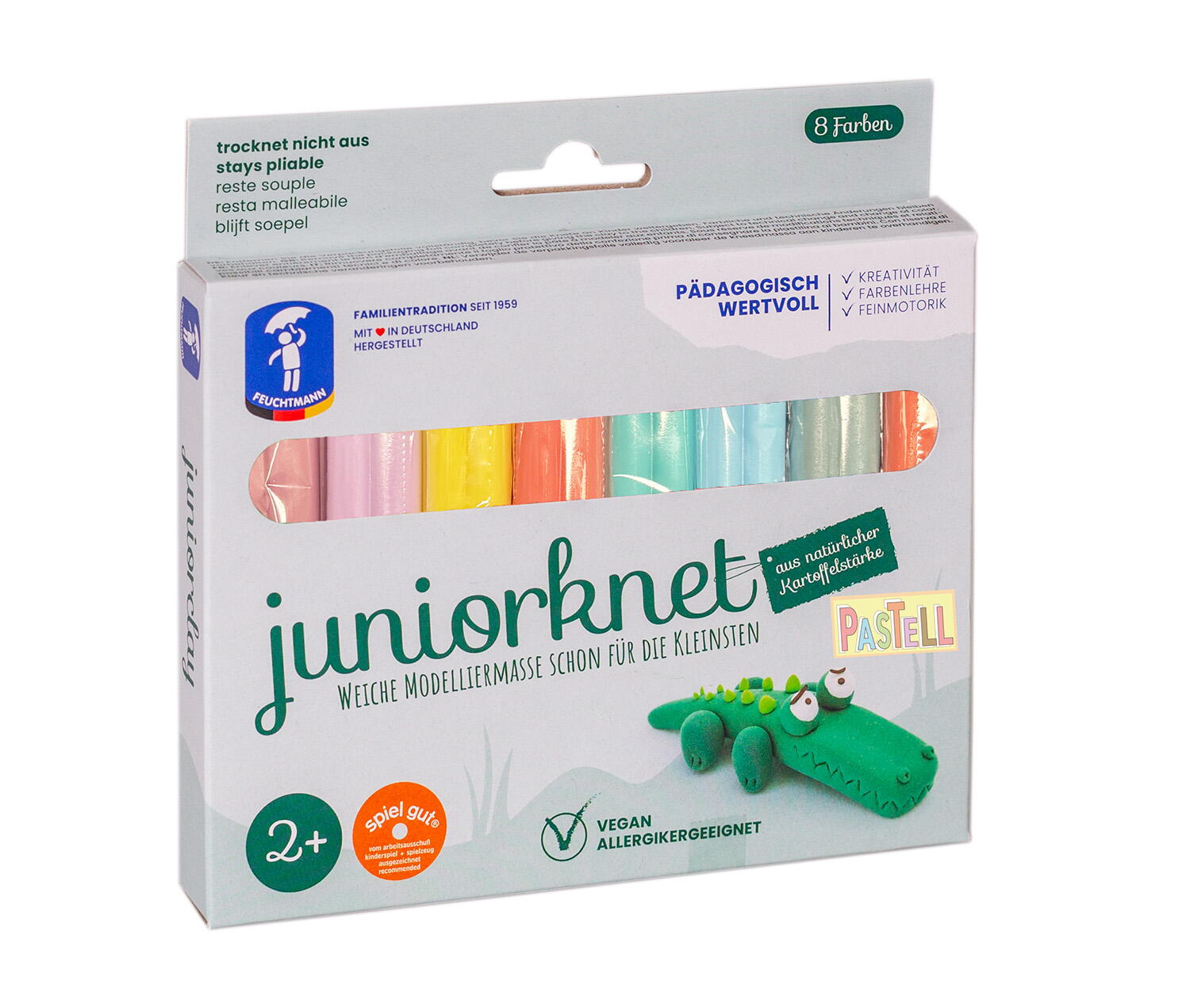 PLASTILINA NON-TOXICA - 8 CULORI PASTEL - FEUCHTMANN (6280303)