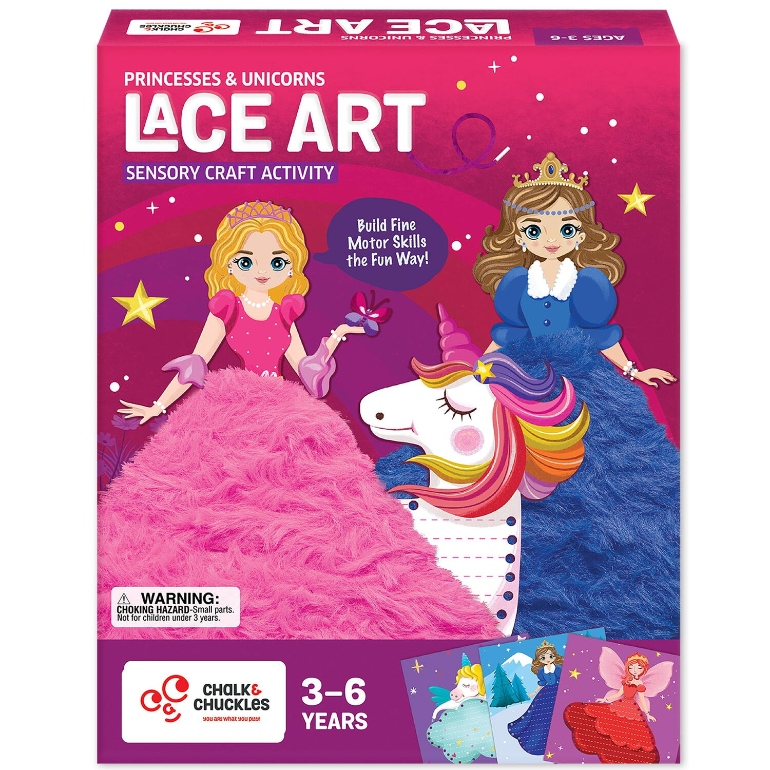 ARTA CU SIRETURI PUFOASE - PRINTESE & UNICORNI - CHALK AND CHUCKLES (CCPPL121)