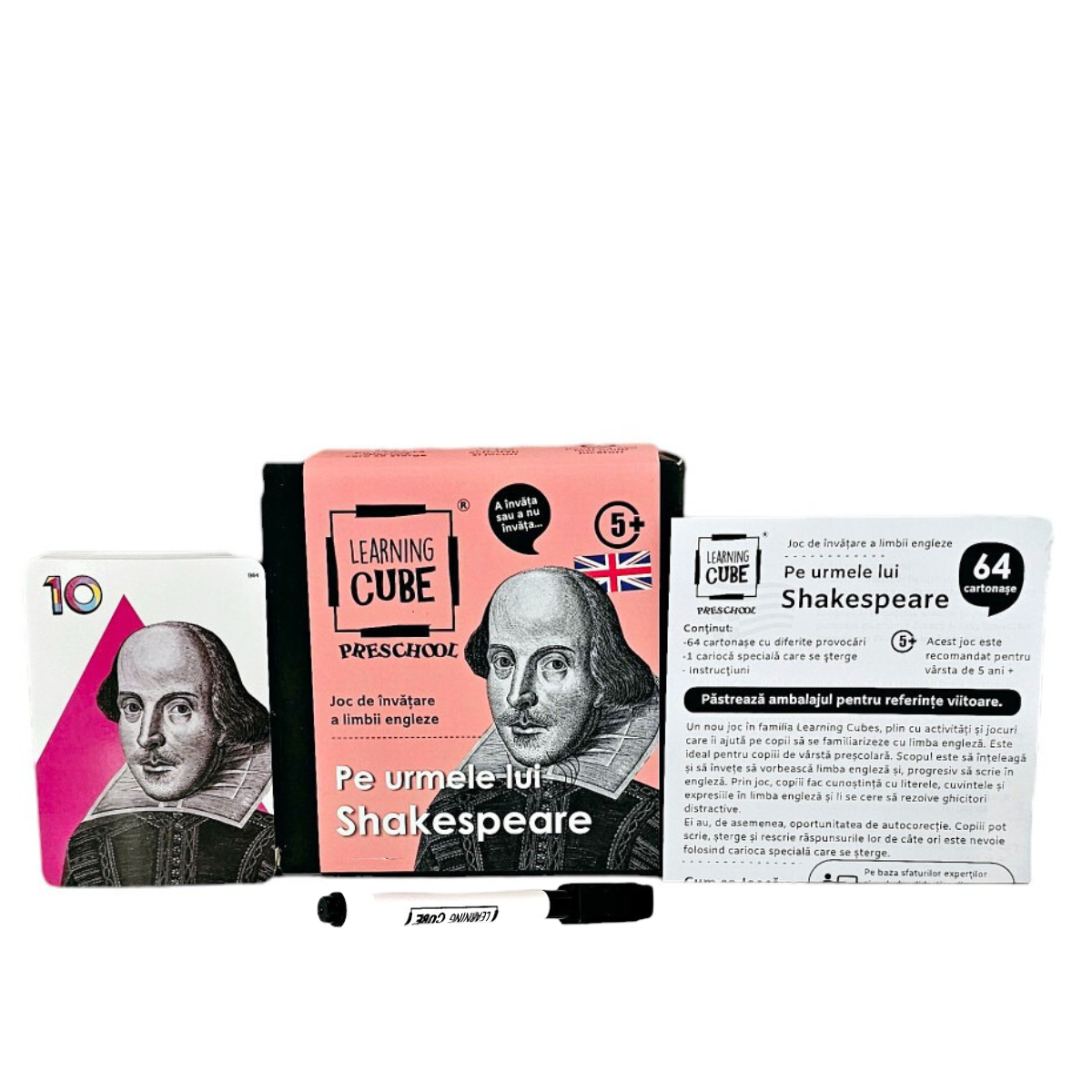 LEARNING CUBE® LANGUAGE GAME - FOLLOWING SHAKESPEARE'S FOOTSTEPS - K-TOYZ (LC-035)