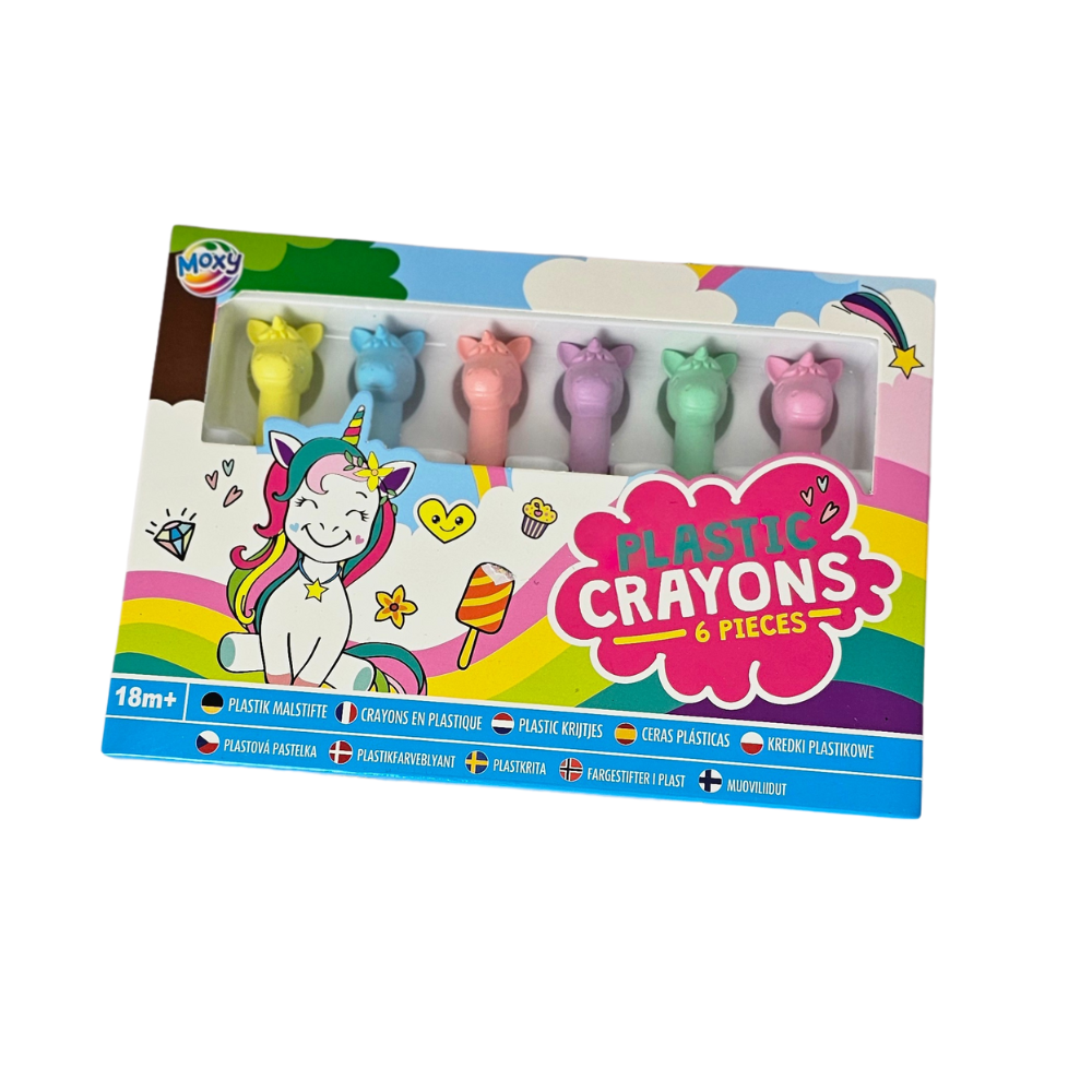 SET OF 6 PLASTIC PENCILS - UNICORNS - MOXY (150024-1)