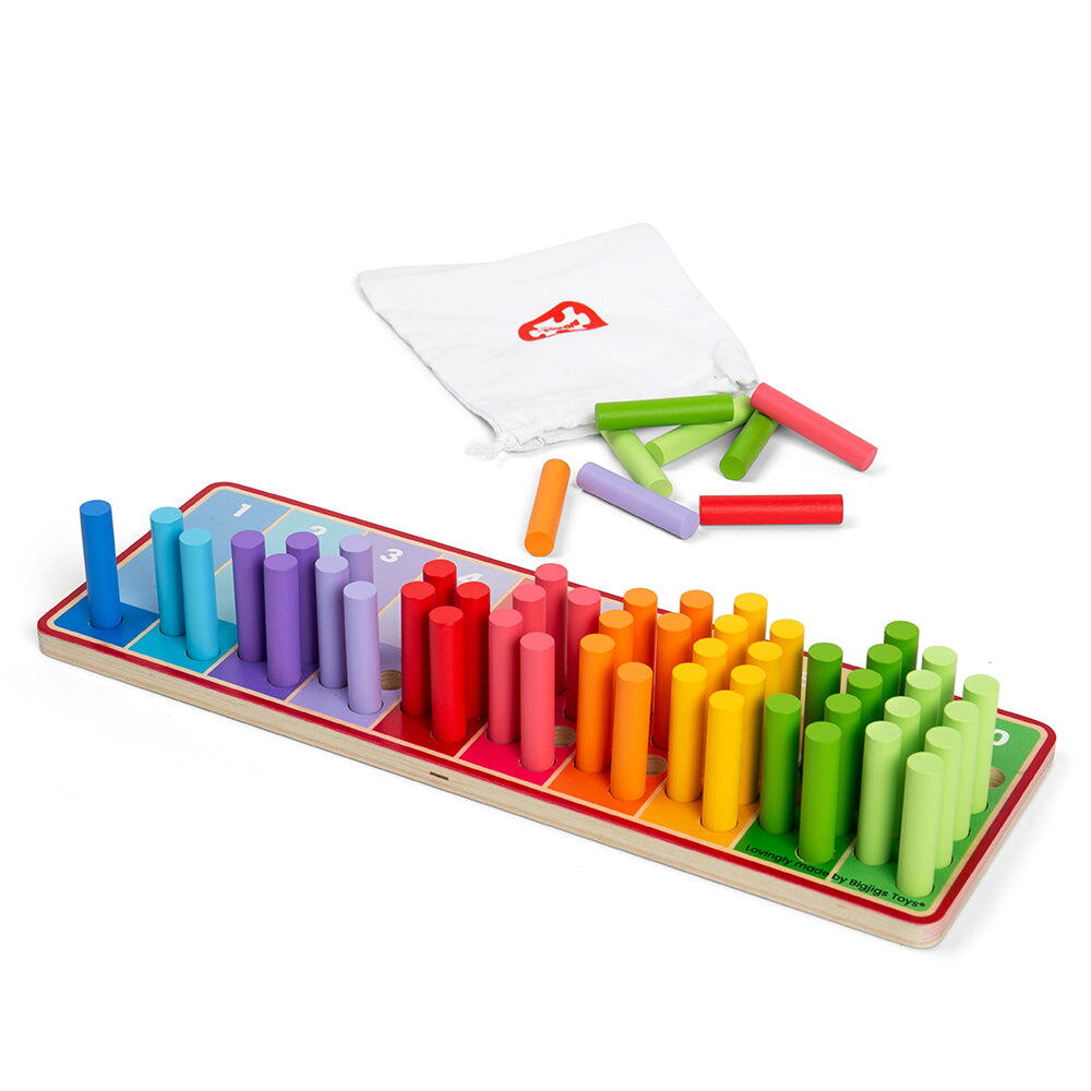 SET BETISOARE DIN LEMN PENTRU NUMARAT - CURCUBEU - BIGJIGS TOYS (36009) - Libelula Vesela - Jucarii