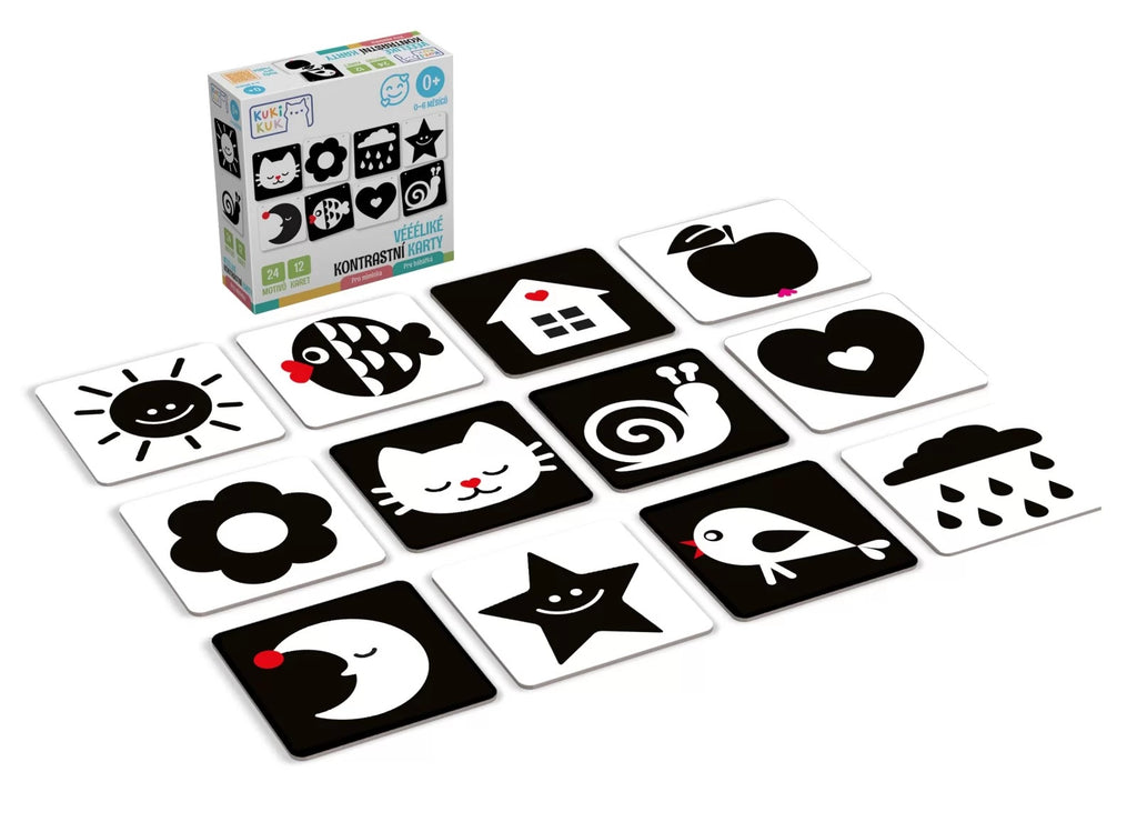 CARDURI ALB-NEGRU PENTRU ACUITATE VIZUALA, 12 PIESE - EFKO (KK81002)