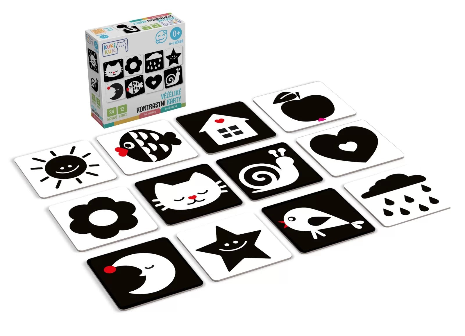 CARDURI ALB-NEGRU PENTRU ACUITATE VIZUALA, 12 PIESE - EFKO (KK81002)