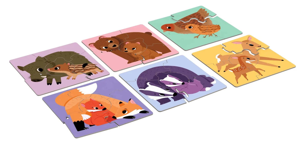 PUZZLE MAMA SI PUII, 6 PERECHI, 30 PIESE MARI - EFKO (KK81005)