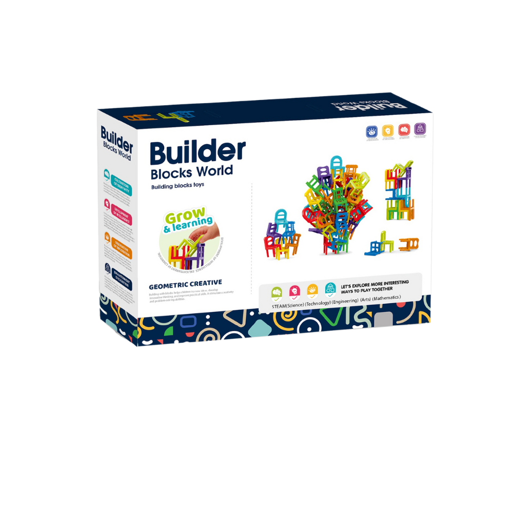 STEAM CONSTRUCTION GAME - COLORFUL CHAIRS (72 PIECES) - OWL (188-657)