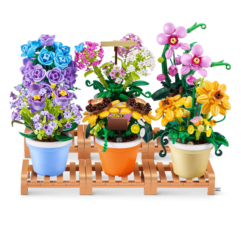 ZURU MAX - SET DE CONSTRUCTIE, FLORI DE GRADINA IN GHIVECI, DIVERSE MODELE - ZURU (83183)