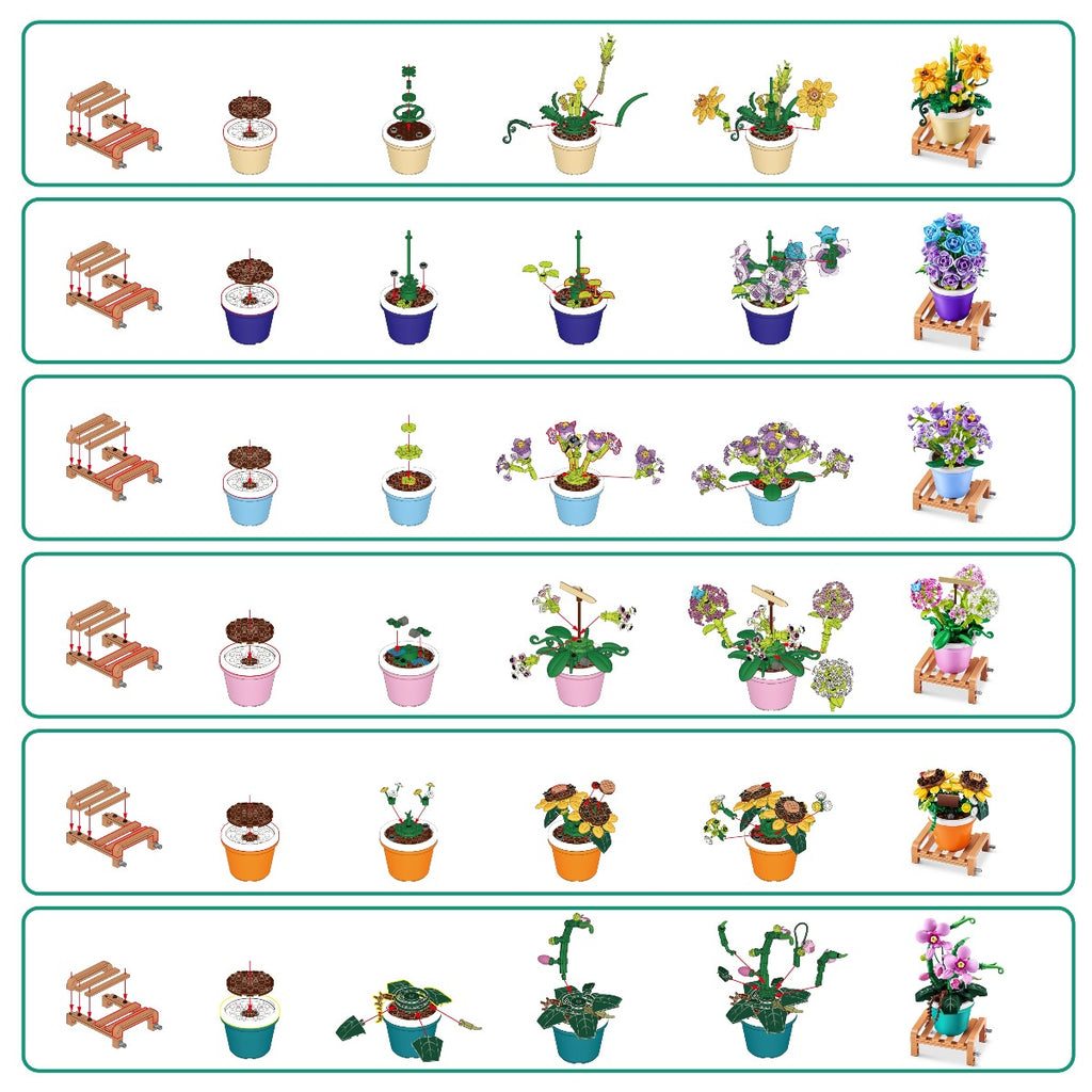 ZURU MAX - SET DE CONSTRUCTIE, FLORI DE GRADINA IN GHIVECI, DIVERSE MODELE - ZURU (83183)