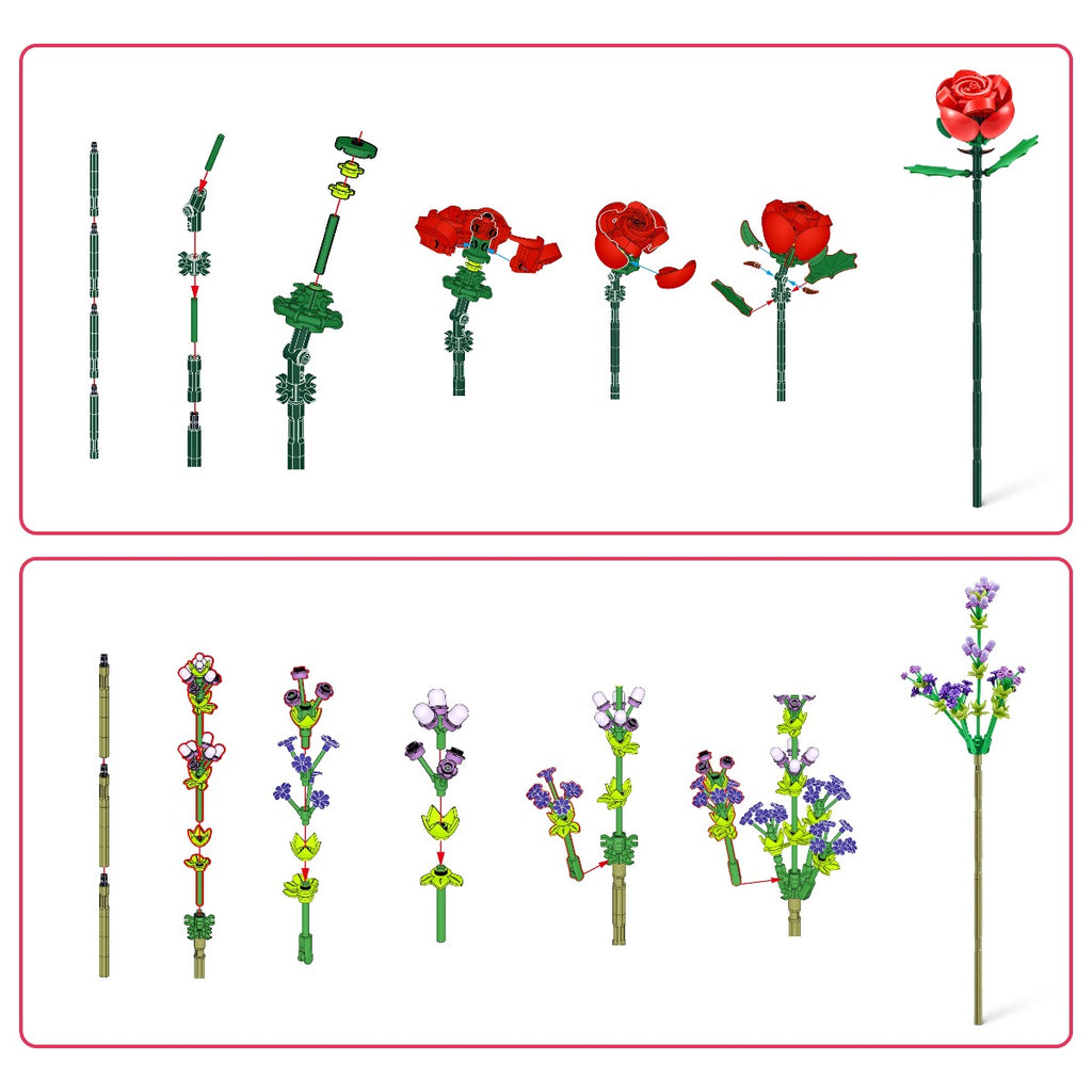 ZURU MAX - SET DE CONSTRUCTIE, COLECTIE DE TRANDAFIRI - ZURU (83189)