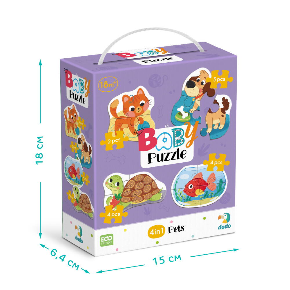 PUZZLE 4 IN 1 - ANIMALE DE COMPANIE (2, 3, 4 PIESE) - DODO (DO300688)
