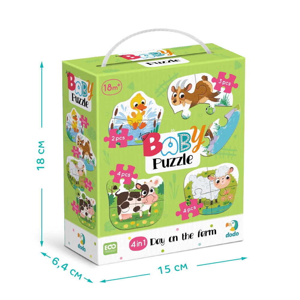 PUZZLE 4 IN 1 - O ZI LA FERMA (2, 3, 4 PIESE) - DODO (DO300687)