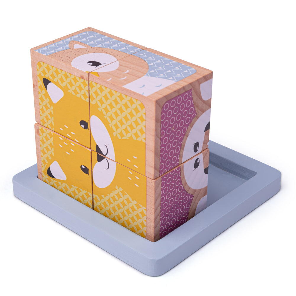 PUZZLE CUBIC - ANIMALUTE VESELE - BIGJIGS TOYS (33027)