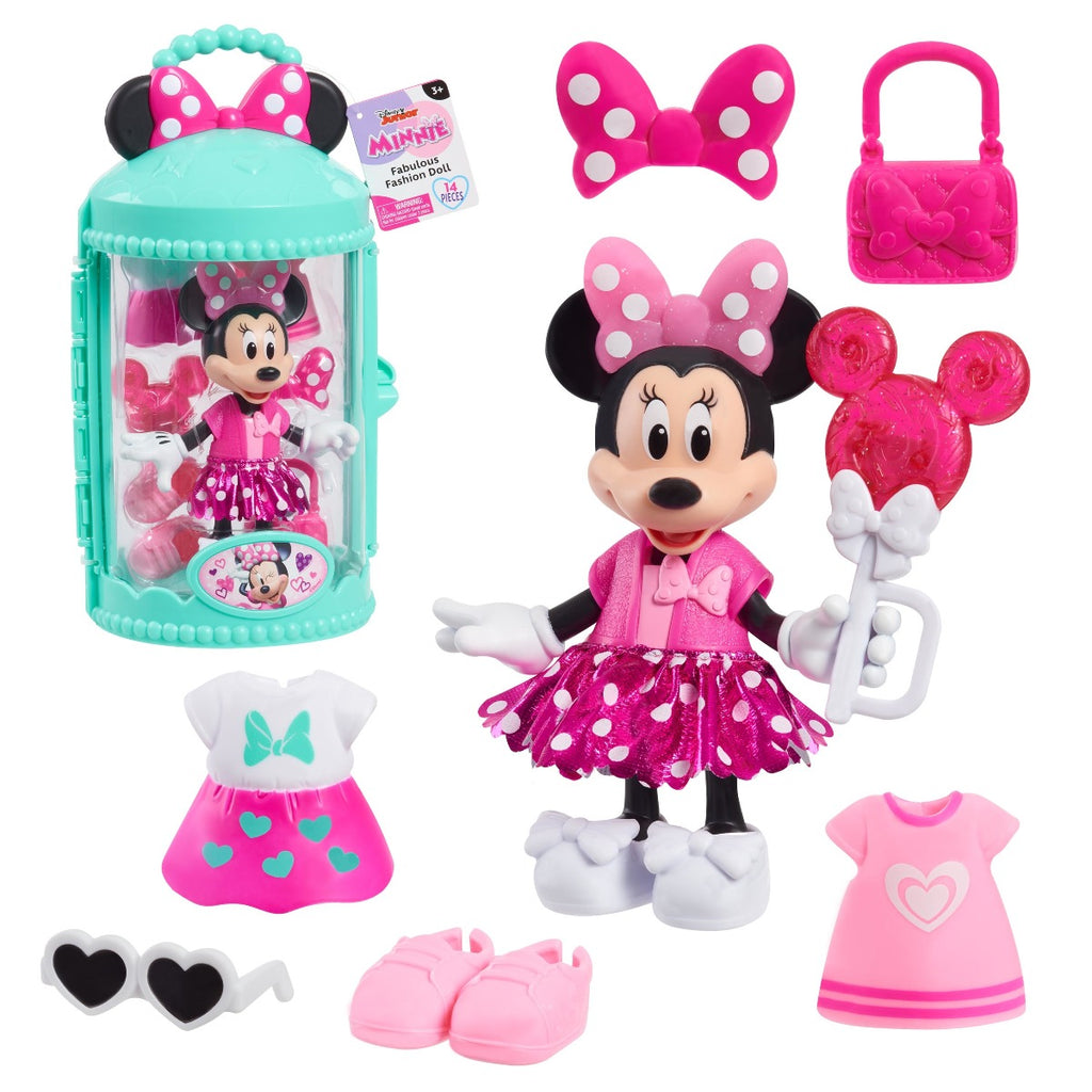 MINNIE MOUSE - PAPUSA CU ACCESORII, PRETTY IN PINK - DISNEY (88128)