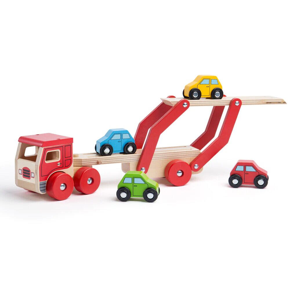 CAMION CU PLATFORMA PENTRU MASINUTE - BIGJIGS TOYS (BJ797)