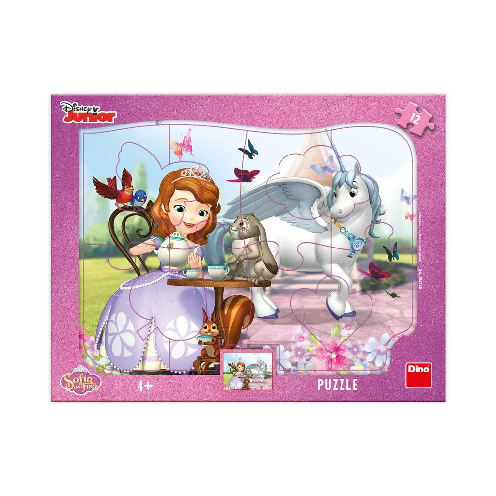 PUZZLE CU RAMA - PRINTESA SOFIA SI ORA CEAIULUI (12 PIESE) - DINO (303126)
