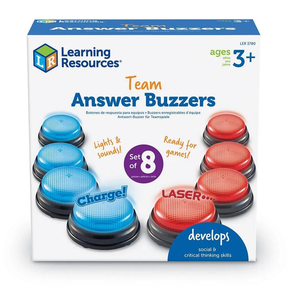 SONERII CU SUNETE SI LUMINI PENTRU RASPUNS - SET PENTRU ECHIPE - LEARNING RESOURCES (LER3780)