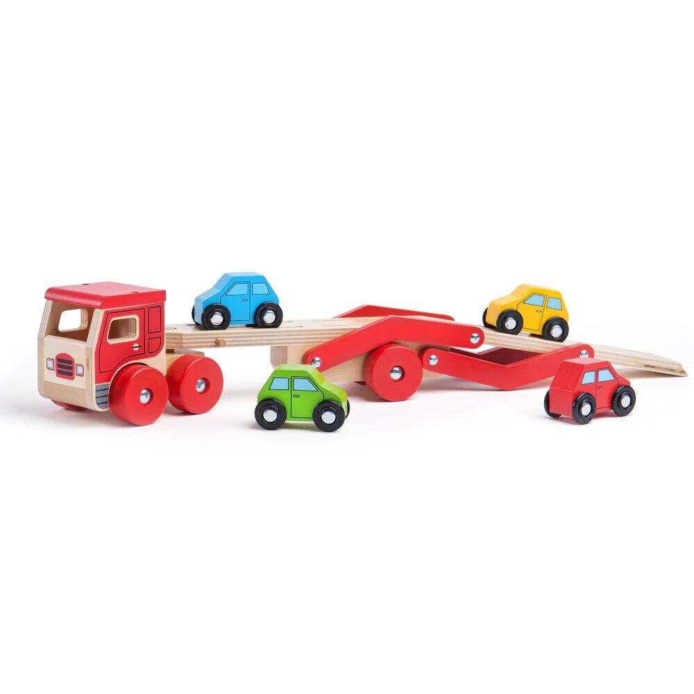CAMION CU PLATFORMA PENTRU MASINUTE - BIGJIGS TOYS (BJ797)