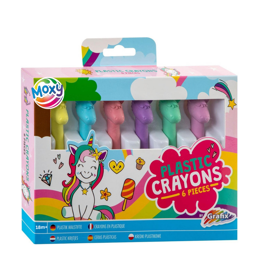 SET OF 6 PLASTIC PENCILS - UNICORNS - MOXY (150024-1)