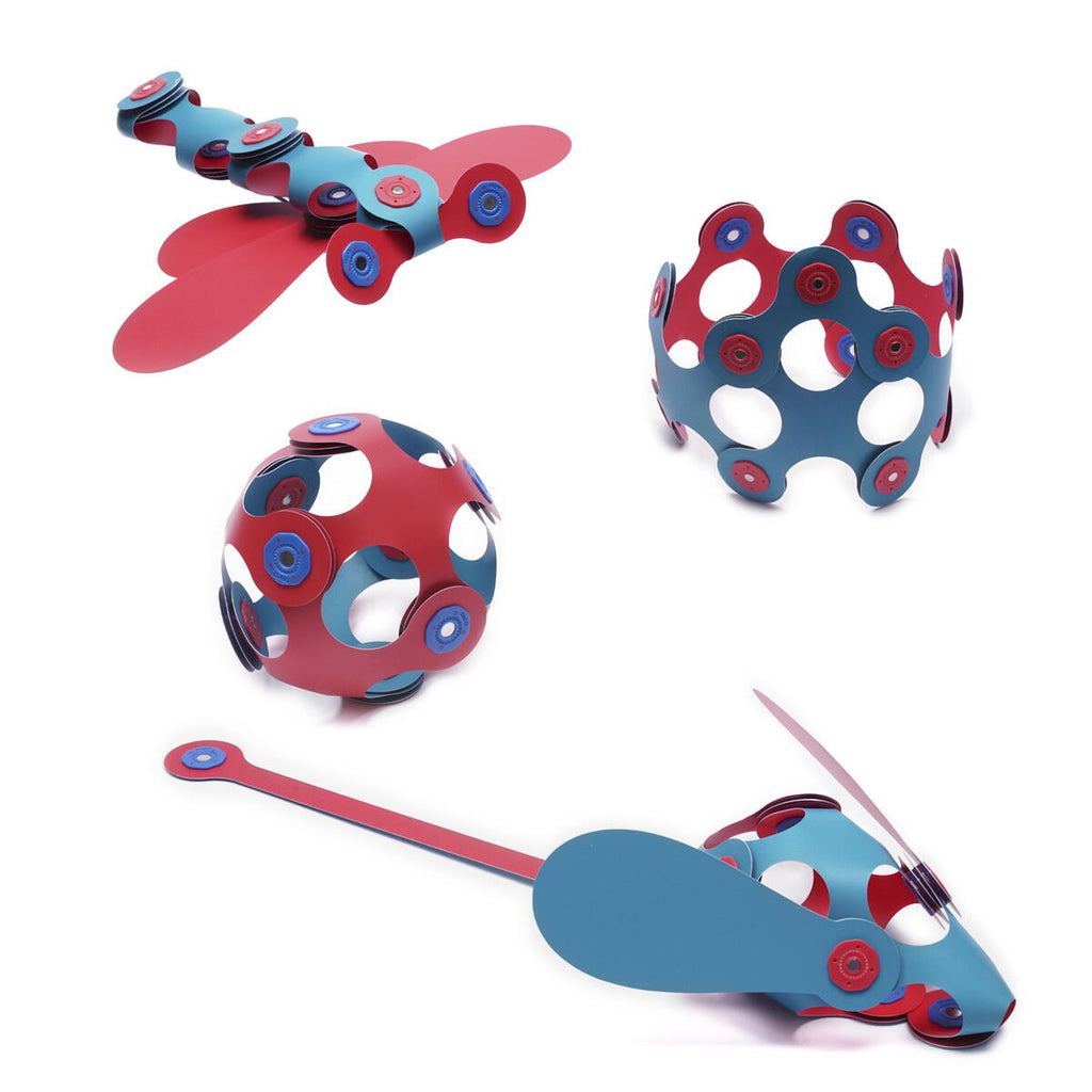 CLIXO® MAGNETIC BUILDING TOY - ITSY FLAMINGO &amp; TURQUOISE (18 PIECES) - CLIXO (CL-ITSY-FT-1)
