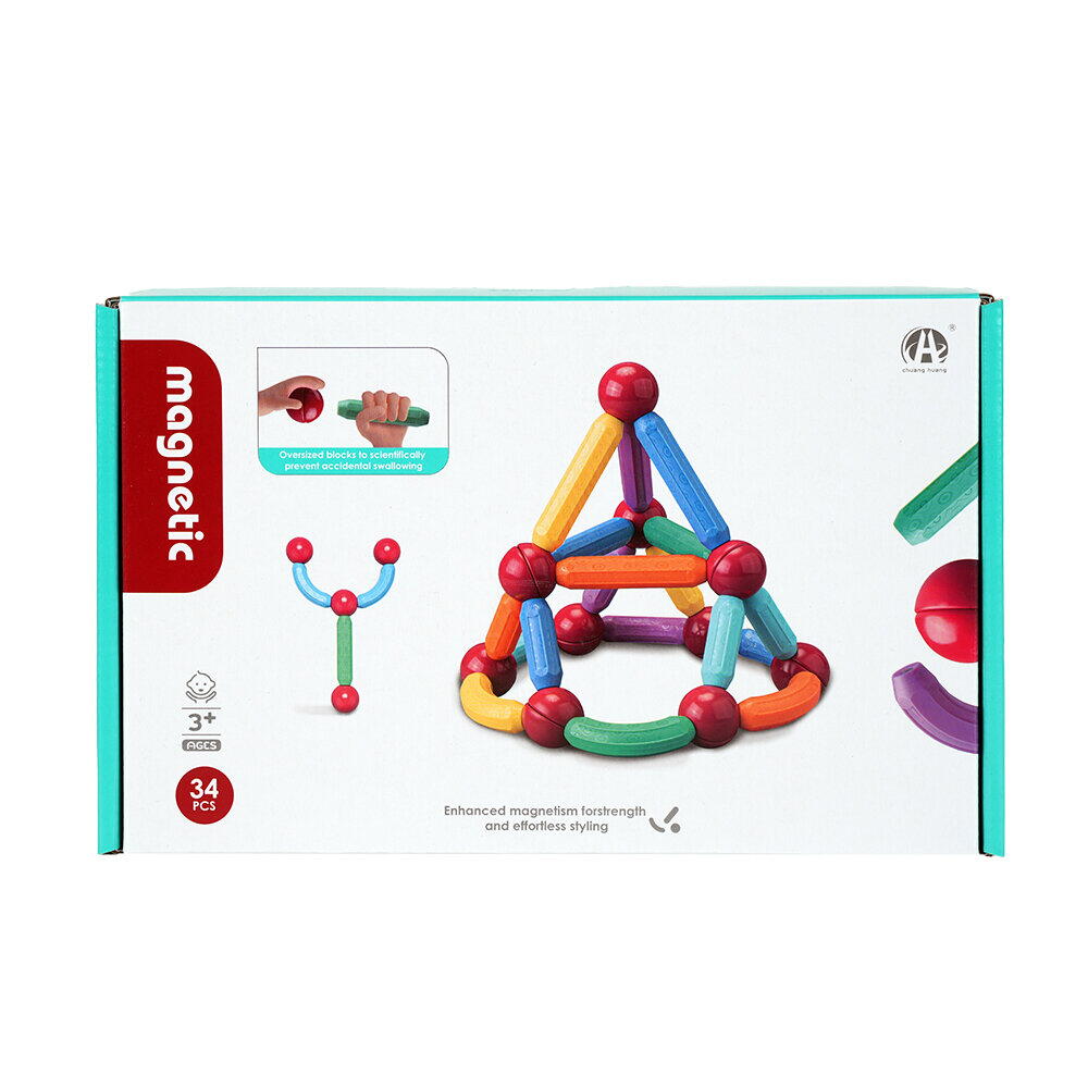 SET DE CONSTRUCTIE MAGNETIC - FORME 3D (34 PIESE) - BUFNITEL (CH1360)