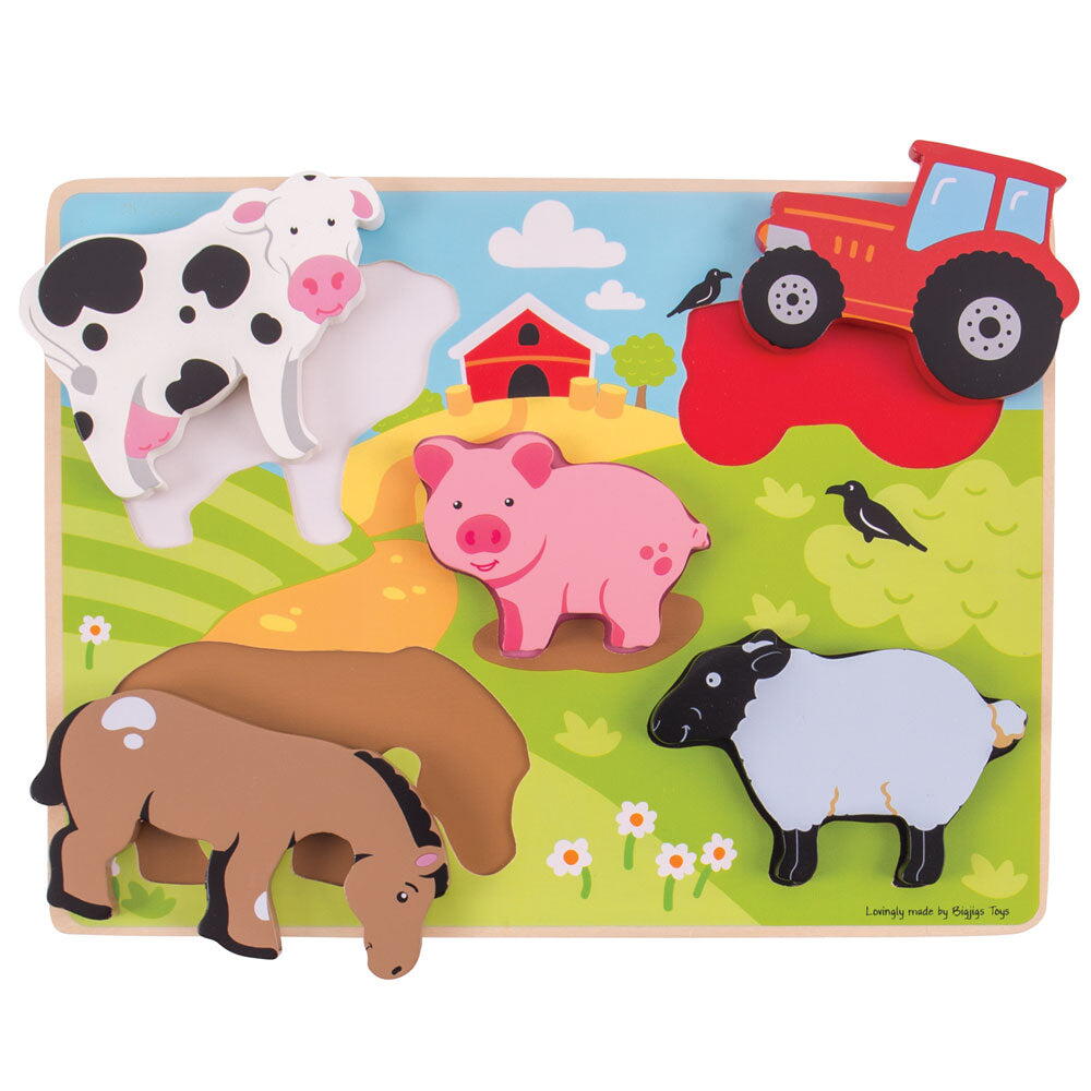 PUZZLE DIN LEMN - IN OGRADA - BIGJIGS TOYS (BJ326)