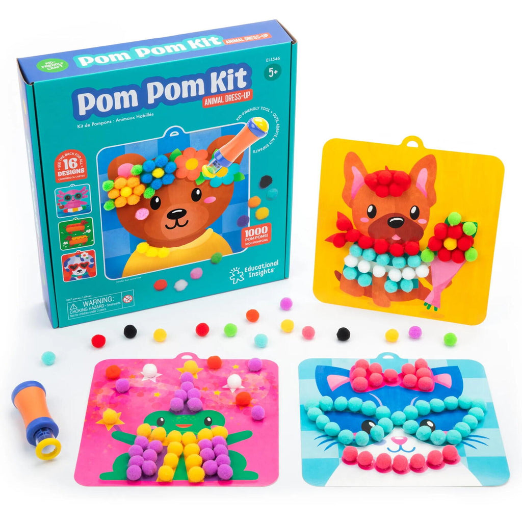 SET CREATIV CU POMPOANE - IMBRACA ANIMALUTELE - EDUCATIONAL INSIGHTS (EI-1546)
